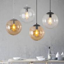 Luminária pendente moderna com detalhe de bola para restaurante, personalidade criativa, mesa de café, vidro, luzes suspensas para decoração de casa 2024 - compre barato