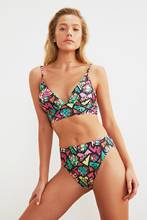 Trendyol-Bikini de hoja geométrica decorada, Fondo de Bikini alto, TBESS21BA0320 2024 - compra barato