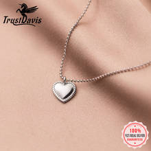 Trustdavis Real 925 Sterling Silver Fashion Romantic Heart Love Pendant Beads Chain Clavicle Necklace For Women Jewelry DA1795 2024 - buy cheap