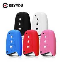 KEYYOU 10x de silicona funda de llave a distancia caso Protector de llavero para Hyundai Solaris ix35 ix45 acento Elantra Santa Fe 3BT caso clave 2024 - compra barato