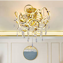 Modern simple led luxury chandelier restaurant living room decoration gold silver hanging light bedroom light fixtures 2024 - buy cheap