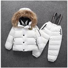 Girls Ski Suit Winter Children Clothing Set Thicken Fleece Flowers Jacket Coat+Overalls Warm Windproof Kids Girls Snowsuit T13 2024 - buy cheap