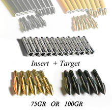 12 pçs seta alvo ponto + 12 pçs inserção para id6.2mm seta eixo de caça tiro com arco 2024 - compre barato