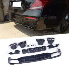 E Class ABS Rear Bumper Lip Diffuser Spoiler with Exhaust Tips for Benz W213 E200 E260 E300 2017-2019 E63 Style Lip Hugger Cover 2024 - buy cheap