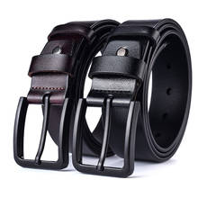 100% Genuine Leather Men's Belts for Men Jeans Belt Brand Design High Quality Cow Skin 3.8CM Wide  Cowhide Belt Man 2024 - buy cheap