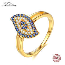 Kaletine 925 Sterling Silver Rings for Women With Blue Stone Evil Eye Charm CZ Wedding Rings Mens Gold Bulgaria Jewelry 2018 2024 - buy cheap
