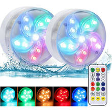 Lámparas sumergibles LED RGB impermeables IP68 para piscina, luces subacuáticas de copa magnética de colores para bañera de hidromasaje, 1/2/4 Uds. 2024 - compra barato