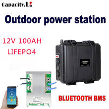 12v lifepo4 bateria 100ah bateria recarregável marinha do motor rv bateria alternativa exterior bateria bluetooth bms 2024 - compre barato