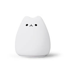 Modern Cartoon Cute Cat Silicone Night Lights Bedroom Bedside Lamp Children Lovely Light Fixture Colorful LED Lustre Gifts 2024 - buy cheap