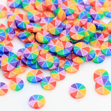 100g Rainbow Round Candy Slice Polymer Clay Sprinkles for Crafts DIY Nail Arts Accessories Soft Clay Crystal Mud Material 5mm 2024 - buy cheap