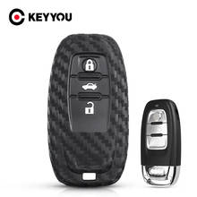 KEYYOU For Audi B6 B7 B8 A4 A5 A6 A7 A8 Q5 Q7 R8 TT S5 S6 S8 Carbon Silicone Fiber Remote Smart Car Key Case Cover Bag For Audi 2024 - buy cheap