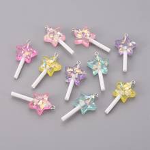 20Pcs Imitation Lollipop Resin Pendants Mixed Color Star Heart Shape Charms with Iron Loop Earrings Keychain DIY Jewelry Making 2024 - buy cheap