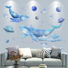 Whale Animal Wall Stickers DIY Outer Space Planets Wall Decals for Kids Rooms Living Room Kindergarten Nursery House Decoration 2024 - buy cheap