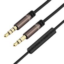 Cable de Audio Jack de 3,5mm macho a macho, conector auxiliar estéreo de 1,2 m, con micrófono, altavoz y Control de volumen en línea 2024 - compra barato