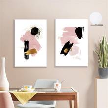 Abstract Geometry Color Block Wall Art Prints Pink Gold Black Poster Irregular Doodle Canvas Painting Nordic Pictures Home Decor 2024 - buy cheap