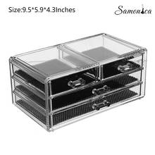 Acrylic 3 Layer 4 Grid Drawer Black Multifunctional Cosmetic Storage Jewelry Box Jewelry Storage Stand Display Case 2024 - buy cheap