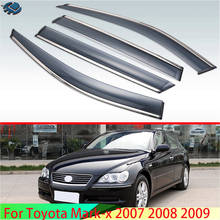 Para Toyota Mark x 2007x2008, 2009 Exterior de plástico visera ventilación tonos ventana protector de lluvia y sol Deflector 4 Uds 2024 - compra barato