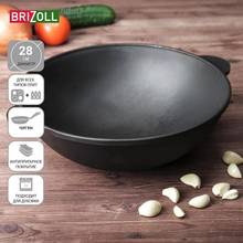 Frigideira-wok de ferro fundido "brizl" w28 utensílios para frigideira com tampa grelha e crepe 2024 - compre barato