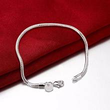 Pulseras de cadena de hueso de serpiente para mujer, de Plata de Ley 925, 3MM, para boda, fiesta, salvaje, clásico, regalo de Navidad, joyería 2024 - compra barato