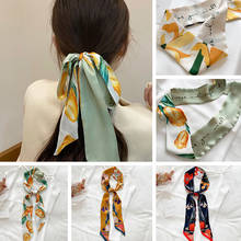 Pañuelo de seda para la cabeza para niña y mujer, accesorios de flores de satén, cinta para el pelo, pañuelo, pañuelo, 2021 2024 - compra barato