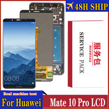 Display lcd original, tela sensível ao toque, 6.0 polegadas, com moldura, para huawei mate 10 pro, peças para reparo 2024 - compre barato