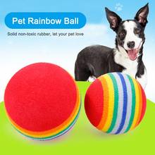 2Pcs Pet Toy Balls Safety Mini Cute Rainbow Ball For Cat Dog Interactive Toys Chewing Rattle Scratch Ball Training Pet Supplies 2024 - compre barato