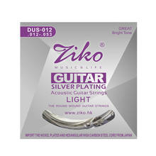 Ziko dus 010 011 012 cordas para violão, cordas hexagonal de aço e carbono para instrumentos musicais, revestidas de prata, peças e acessórios 2024 - compre barato
