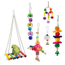 Brinquedo suspensão de papagaio divertido, brinquedo para animais de estimação, papagaio, balanço, pássaro colorido 2024 - compre barato