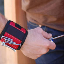 Pulseira magnética de mão para ferramentas, bolsa ajustável para eletricista, parafusos de pulso, suporte para broca em unhas, pulseira para reparo doméstico, 1 peça 2024 - compre barato