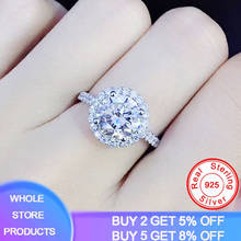 YANHUI Luxury 1 Carat Simulated Moissanite Rings for Women Zircon CZ Engagement Wedding Jewelry Tibetan Silver S925 Rings 2024 - buy cheap