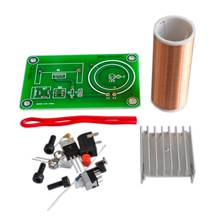 Kit de mini caixa de som tesla com bobina de plasma, 15w, placa de transmissão sem fio de música, módulo dc 15-24v para diy 2024 - compre barato