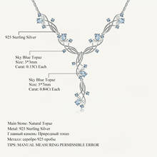 Женское ожерелье из серебра 925 пробы, подвеска в романтическом стиле, натуральный небесно-голубой топаз, 7,89 карат 2024 - купить недорого