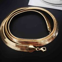 New Breadth Gold Filled Electroplated Fishbone Chain Necklace Men's Chain Keel Necklace Hip Hop Bling Fish Snake Bone  Jewelry 2024 - buy cheap