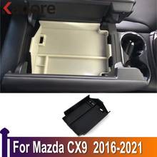 Para Mazda CX CX-9 9 2016 2017 2018 2019 caixa de Braço Carro Caixa de Armazenamento Central de Plástico Preto Luva Recipiente Caixa de Controle 2024 - compre barato