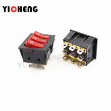 4Pcs KCD4 12V 220VTriple red with light 9 feet 2 gears boat switch KCD3-303 3 in 1 combination rocker 15A home power switch 2024 - buy cheap