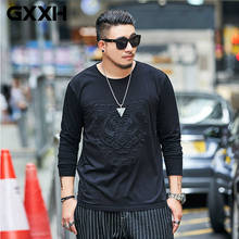 GXXH New Autumn T-shirt Large Men's Fashion Loose Tiger Streetwear Tshirt Long Sleeve Top Tees black, for men, 95% cotton, 5% spandex 2024 - buy cheap