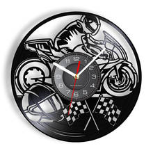 Relógio de parede decorativo de moto, relógio de parede para motociclista, pilotos, presente para casa, arte moderna 2024 - compre barato