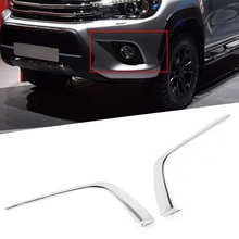 2pcs Front Fog Light Eyebrow Trim Electrosilvering Eyelid Cover Fit for Toyota Hilux Revo Sr5 2015-2017 Auto accessories 2024 - buy cheap