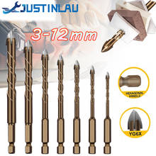 JUSTINLAU Lengthen Cross Hex Tile Bits Glass Ceramic Concrete Hole Opener Alloy Triangle Drill Size 3/4/5/6/8/10/12 mm 2024 - buy cheap