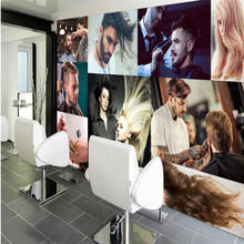 Custom Personality Fashion Glamour Creative Hair Salon Wall Paper 3D Barber Shop Background Mural Wallpaper Papel De Parede 3d 2024 - buy cheap