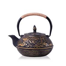Mini bule de chá de ferro fundido 900ml, bule coador de chá conjunto de flor de ameixa 2024 - compre barato