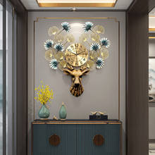 Relógio de parede moderno de design antigo, automático, quartzo com folhas grandes, retrô, criativo romano, by50wc 2024 - compre barato
