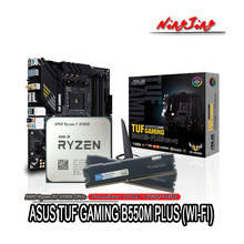 AMD Ryzen R7 3700X CPU + ASUS TUF GAMING B550M PLUS (Wi-Fi) Материнская плата + Pumeitou DDR4 8 Гб 16 Гб оперативная память, разъем AM4 без вентилятора 2024 - купить недорого