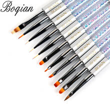 BQAN 7/9/11mm Nail Brush UV Gel  Liner Painting Pen Acrylic Drawing Brush for Nails Gradient Rhinestone Handle Nail Art Tool 2024 - buy cheap
