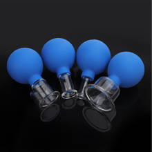 4 Pçs/set Azul Copos de Vácuo Cupping Cabeça PVC Corpo Massagem Meridiano de Acupuntura Terapia Médica Chinesa Da Família de Sucção de Vidro Jar 2024 - compre barato