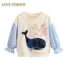 LOVE DD&MM Girls Clothing Spring Fashion Sweet Girls Sequined Stripe Long-sleeved T-shirts Whale Tops Kids Clothes Baby Costume  2024 - buy cheap