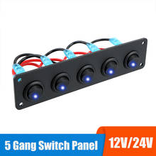 24V 12V Light Toggle Switch Panel 5 Buttons Waterproof Blue LED Car Accessories for RV Yacht Marine Boat Truck Trailer Caravan 2024 - buy cheap