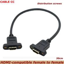 HDMI мама к гнезду адаптер кабель удлинитель с панельным отверстием V1.4 черный 30 см 1FT 2024 - купить недорого