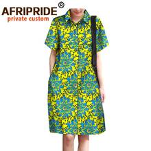 African Print Dresses for Women Shirt Dress Wax Batik 100% Cotton Plus Size Casual Outfits Short Sleeve Mini Dress A1825051 2024 - buy cheap