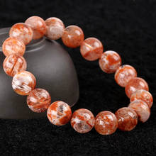 Natural laranja branco sericite neve phantom quartzo pulseira cristal claro contas redondas pulseira 9mm 10mm aaaaa 2024 - compre barato
